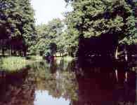 The canal upstreams the lock