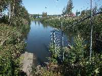 Kanalen sedd mot norr vid sista hindret f�re Frihamnen