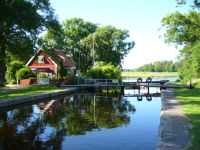 Nedre kammaren  nedstr�ms mot Arboga�n. F�re detta slussvaktarstugan ses till v�nster..