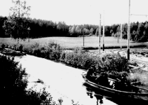 A row of barges on their way to Nyng during the 1930ies.