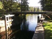 The southern lock gate and the road bridge