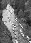 Langturpadlere p oppdagerferd i Reddalskanalen ved Grimstad 1950.