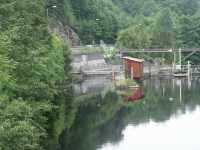 Skonningsfoss lock seen from the bridge upstreams
