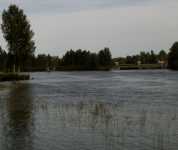 View from upstreams towards the lock and the dam