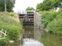Nedre slussportarna sedda frn nedre vntbryggan